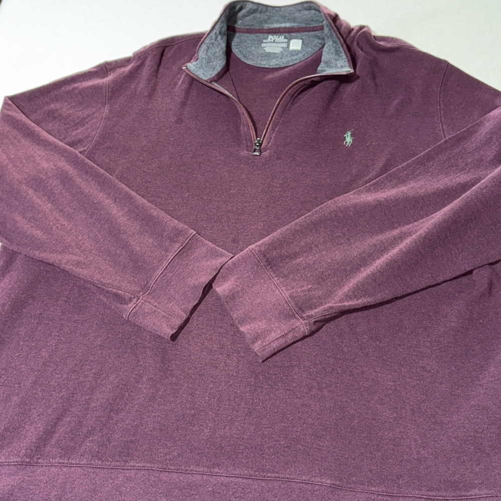 Polo Ralph Lauren Luxury Jersey 1/4 Zip Pullover Mens XXL 2XL Performance Maroon